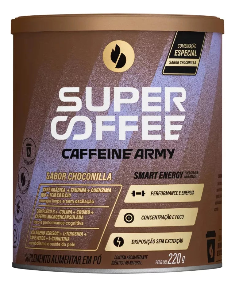 Suplemento em pó Caffeine Army Supercoffee Classic Size Cafeína sabor choconilla x 220g
