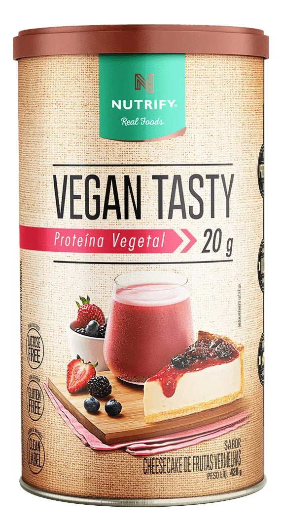 Proteína Vegetal em Pó Vegan Tasty Nutrify Cheesecake de Frutas Vermelhas 420g