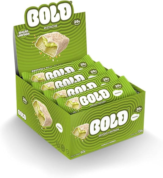 Caixa com 12 un Barra De Proteína Bold Crunch pistache 50g