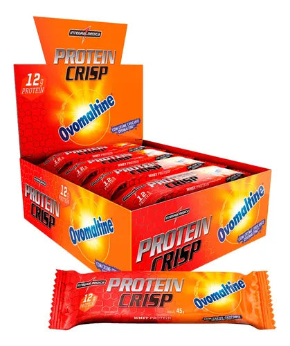 Caixa 12un Protein Crisp Bar sabor Ovomaltine Integralmédica