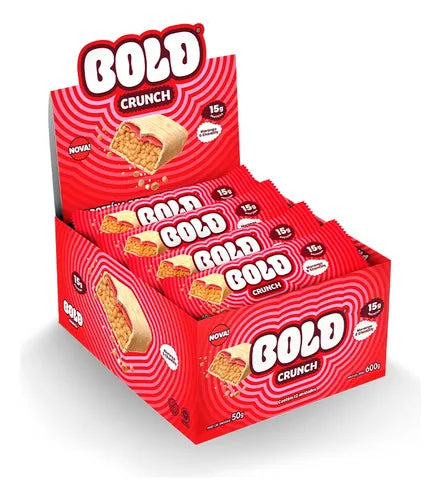 Caixa com 12 un Barra De Proteína Bold Crunch Morango & Chantily