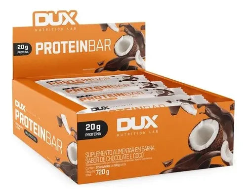 Protein Bar 60g Caixa 12 Un - Dux Nutrition Sabor Chocolate e Coco