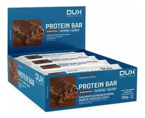 Caixa 12un De 60g Protein Bar 20g De Proteína - Dux Nutrition Sabor Chocolate e avelã