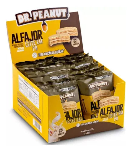 Caixa com 12un Alfajor Dr Peanut com whey 660g