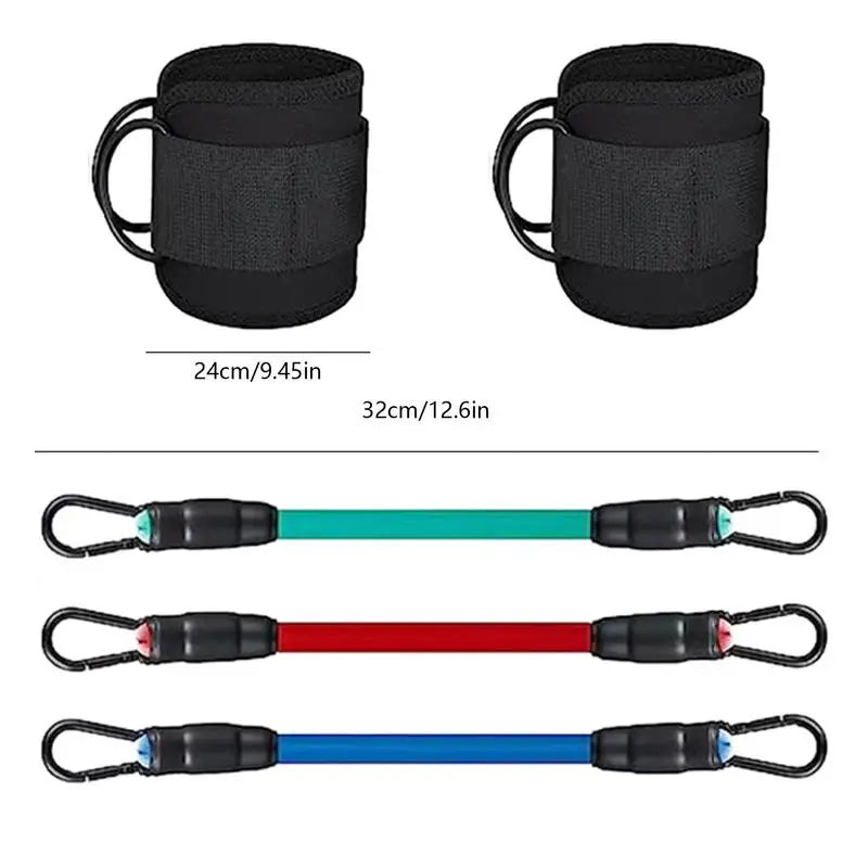 Conjunto de Faixas de Resistência de Pernas com Tira de Tornozelo para Mulheres e Homens Treino de Glúteos