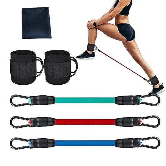 Conjunto de Faixas de Resistência de Pernas com Tira de Tornozelo para Mulheres e Homens Treino de Glúteos